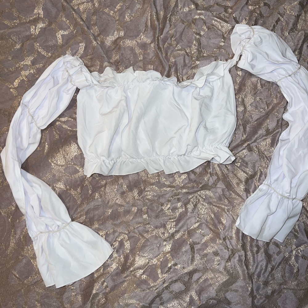 White cropped blouse